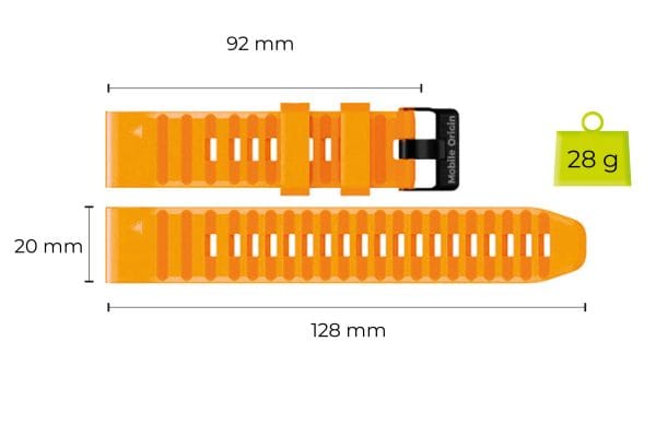 Mobile Origin Easy Strap Silicone Watch 20mm Orange
