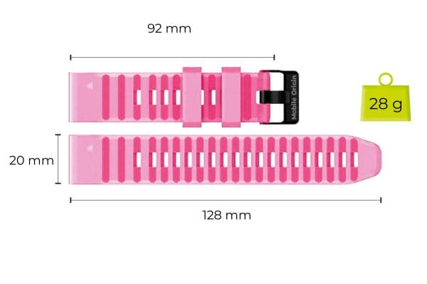 Mobile Origin Easy Strap Silicone Watch 20mm Pink