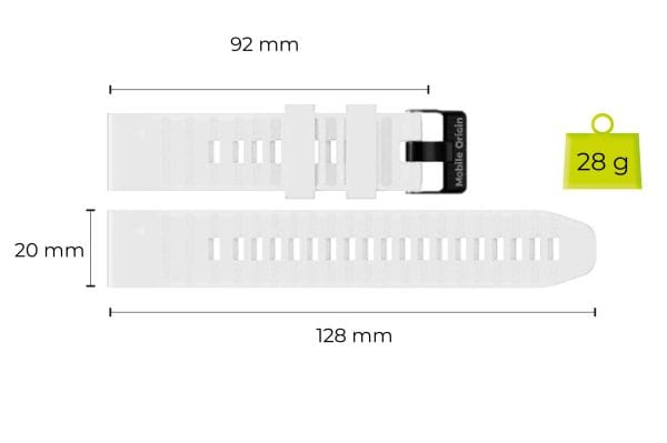 Mobile Origin Easy Strap Silicone Watch 20mm White
