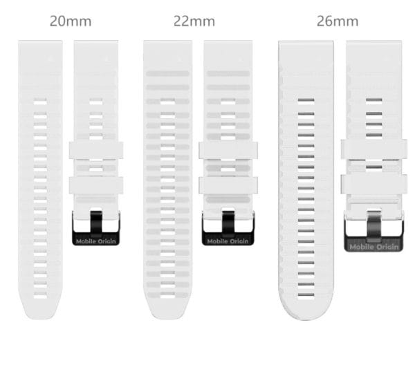 Mobile Origin Easy Strap Silicone Watch 20mm White