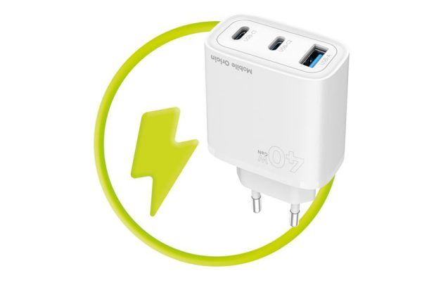 Mobile Origin GaN 40W Wall Charger MO13 white 1 USB-A + 2 USB-C