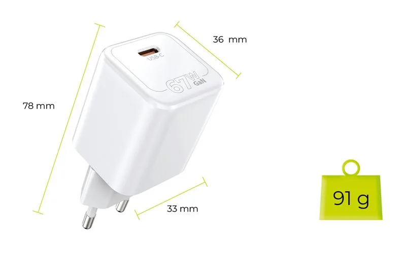 Mobile Origin GaN 67W Super Charger Single USB-C PW6