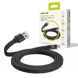 Mobile Origin Magnetic Flat Patented Original Cable USB-A to USB-C 1m black  