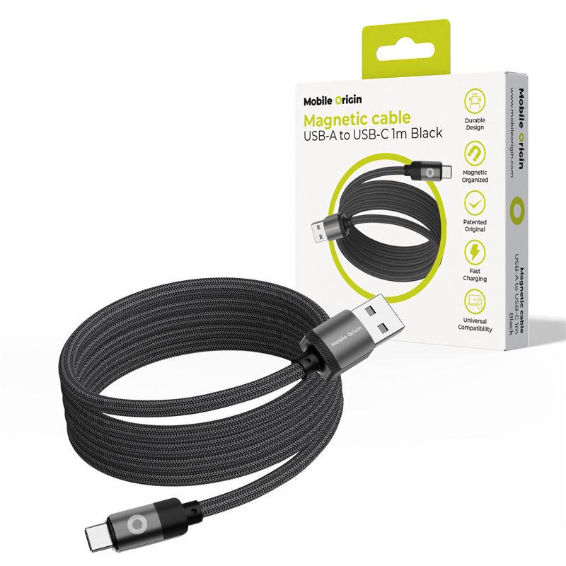 Mobile Origin Magnetic Patented Original Cable USB-A to USB-C 1m black