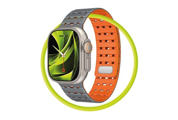 Mobile Origin Magnetic Strap grey/orange - Apple Watch 49mm/46mm/45mm/44mm