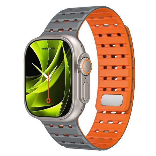 Mobile Origin Magnetic Strap grey/orange - Apple Watch 49mm/46mm/45mm/44mm