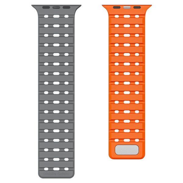 Mobile Origin Magnetic Strap grey/orange - Apple Watch 49mm/46mm/45mm/44mm