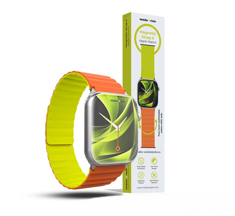 Mobile Origin Magnetic Watch Strap II orange/green - Apple Watch 49mm/46mm/45mm/44mm