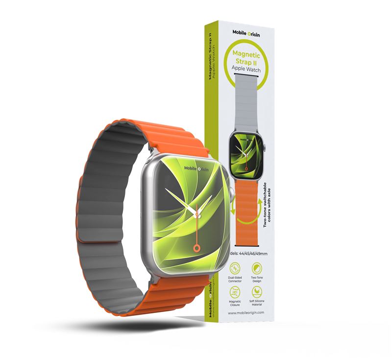 Mobile Origin Magnetic Watch Strap II orange/grey - Apple Watch 49mm/46mm/45mm/44mm