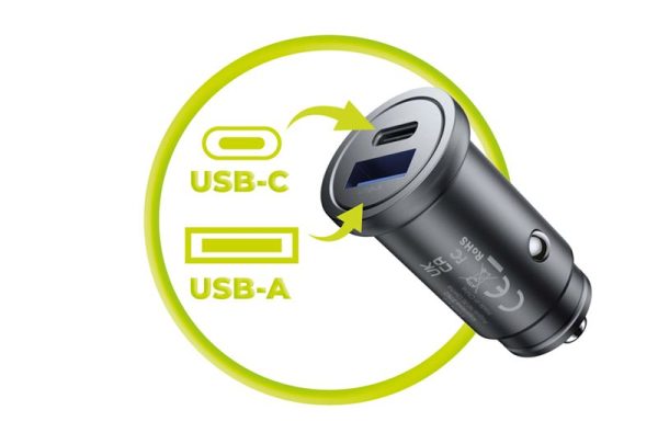 Mobile Origin Metal Car Charger 30W CA12 - USB-C USB-A