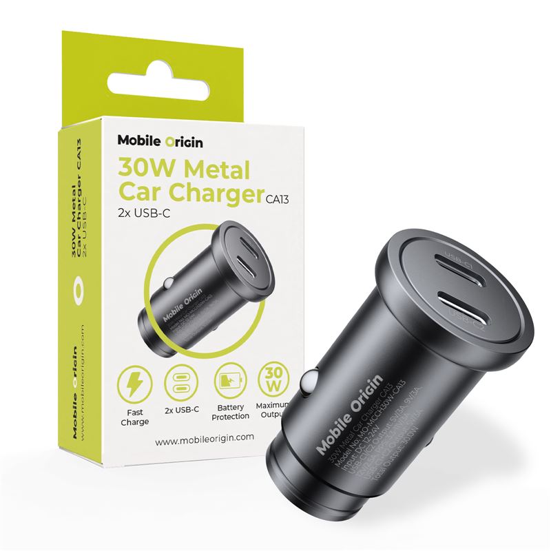 Mobile Origin Metal Car Charger 30W CA13 - 2x USB-C