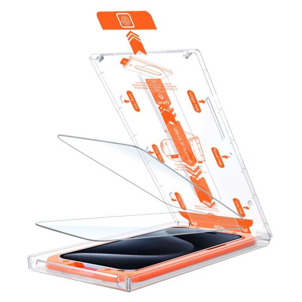 Mobile Origin Orange Screen Guard iPhone 15 Pro/15 with easy applicator 2 pack