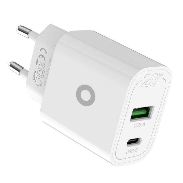 Mobile Origin PD20W Wall Charger MO12 white 1 USB-A + 1 USB-C