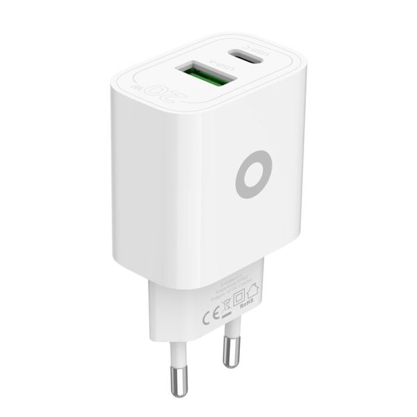 Mobile Origin PD20W Wall Charger MO12 white 1 USB-A + 1 USB-C