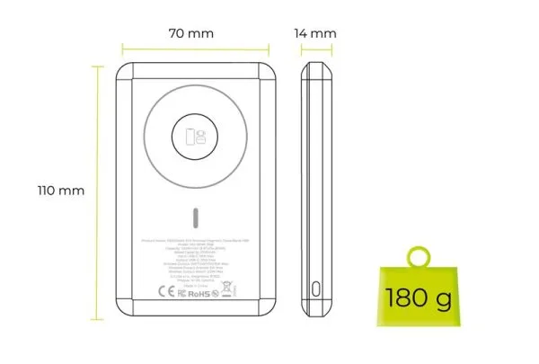 Mobile Origin PowerBank 10000mAh 3in1 Wireless Magnetic PowerBank PB8