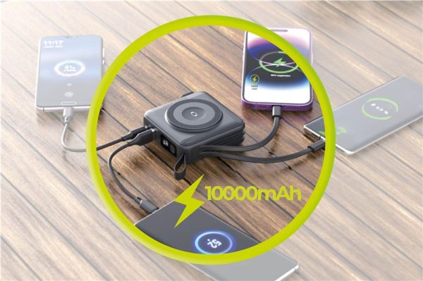 Mobile Origin PowerBank & Travel Charger Lightning/USB-C Cable MagSafe AW/iPhone Compatible black