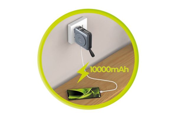 Mobile Origin PowerBank & Travel Charger Lightning/USB-C Cable MagSafe/AW/iPhone Compatible grey