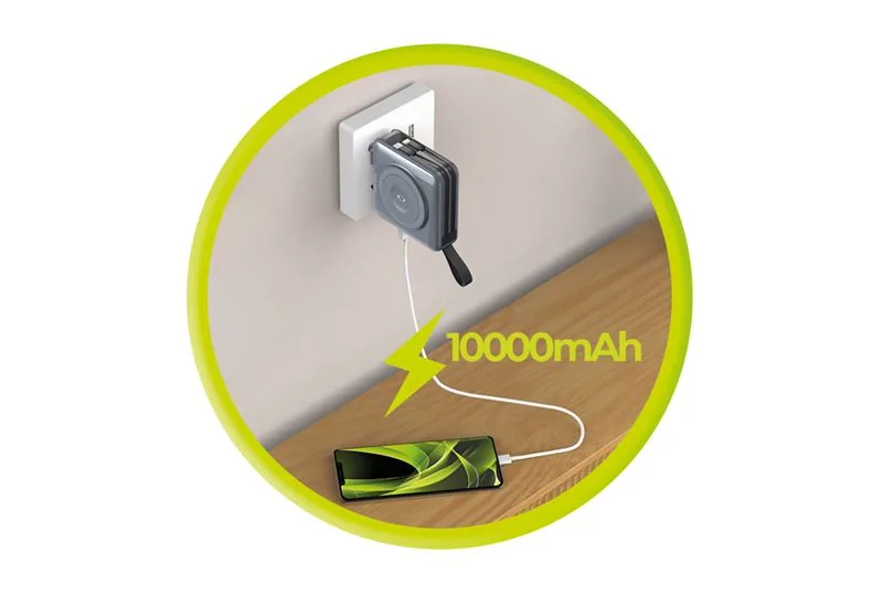 Mobile Origin PowerBank & Travel Charger Lightning/USB-C Cable MagSafe/AW/iPhone Compatible grey