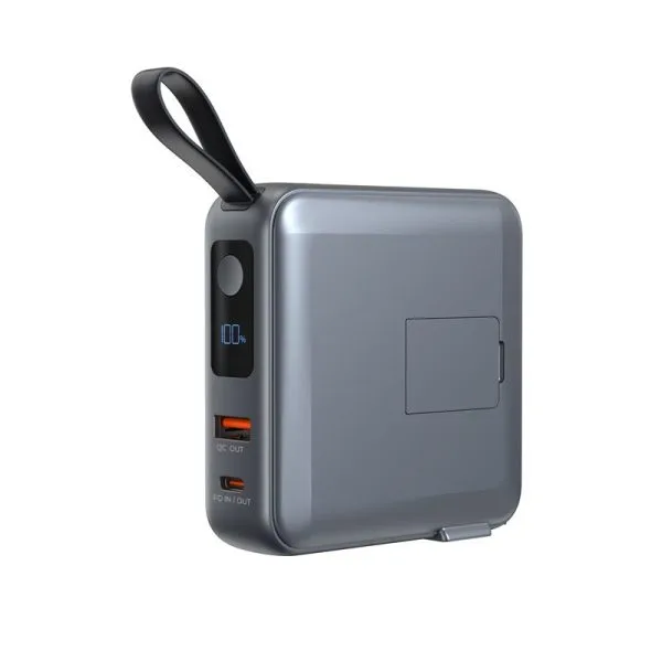 Mobile Origin PowerBank & Travel Charger Lightning/USB-C Cable MagSafe/AW/iPhone Compatible grey