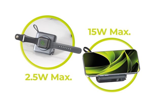 Mobile Origin PowerBank & Travel Charger Lightning/USB-C Cable MagSafe/AW/iPhone Compatible grey