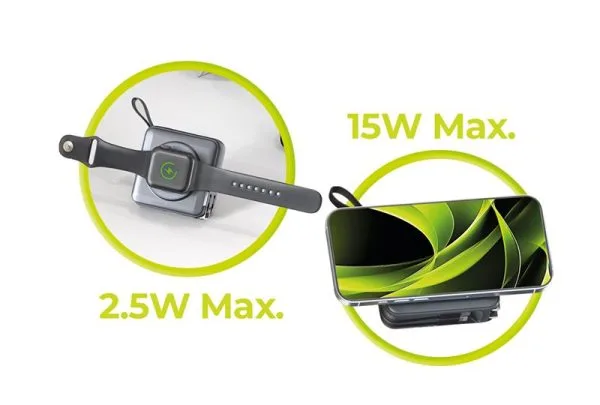 Mobile Origin PowerBank & Travel Charger Lightning/USB-C Cable MagSafe/AW/iPhone Compatible grey