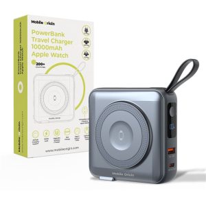 Mobile Origin PowerBank & Travel Charger Lightning/USB-C Cable MagSafe/AW/iPhone Compatible grey