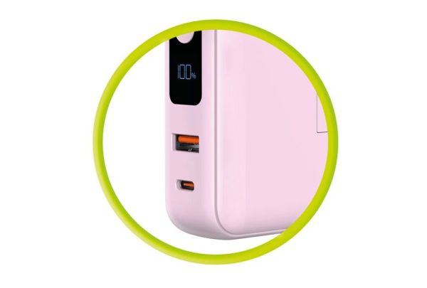 Mobile Origin PowerBank & Travel Charger Lightning/USB-C Cable MagSafe/AW/iPhone Compatible pink