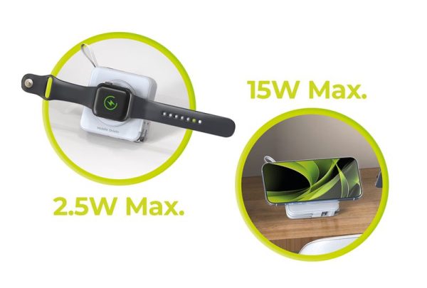 Mobile Origin PowerBank & Travel Charger Lightning/USB-C Cable MagSafe/AW/iPhone Compatible white