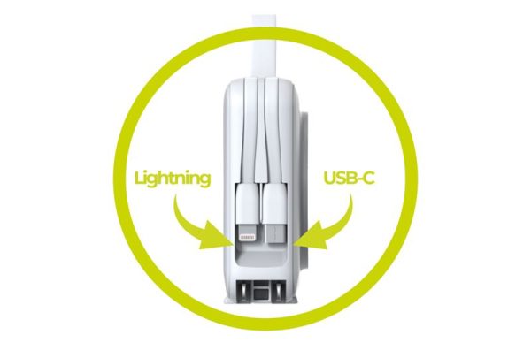 Mobile Origin PowerBank & Travel Charger Lightning/USB-C Cable MagSafe/AW/iPhone Compatible white