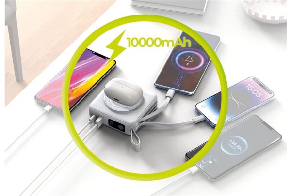 Mobile Origin PowerBank & Travel Charger Lightning/USB-C Cable MagSafe/AW/iPhone Compatible white