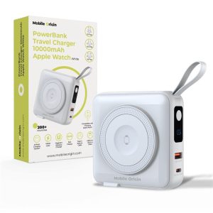 Mobile Origin PowerBank & Travel Charger Lightning/USB-C Cable MagSafe/AW/iPhone Compatible white