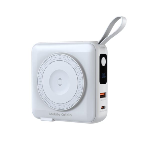 Mobile Origin PowerBank & Travel Charger Lightning/USB-C Cable MagSafe/AW/iPhone Compatible white