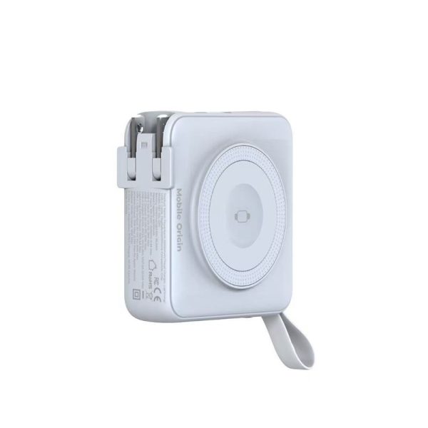 Mobile Origin PowerBank & Travel Charger Lightning/USB-C Cable MagSafe/AW/iPhone Compatible white