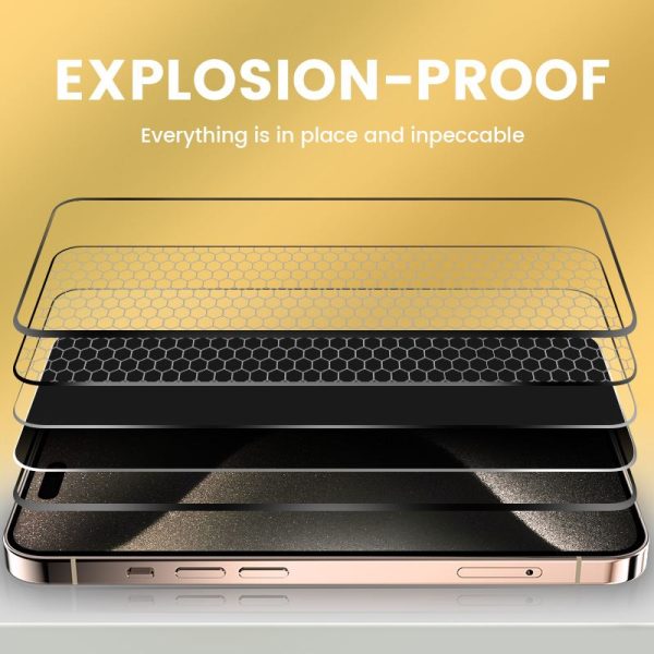 Mobile Origin Privacy Screen Guard iPhone 15 Pro Max with easy applicator 2 pack