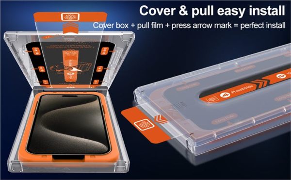 Mobile Origin Privacy Screen Guard iPhone 15 Pro with easy applicator 2 pack