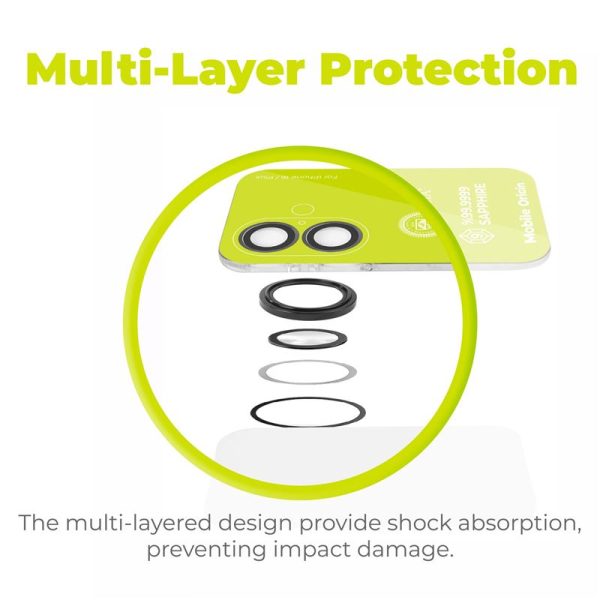 Mobile Origin Sapphire Lens guards black - iPhone 16/16 Plus