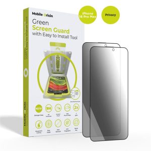 Mobile Origin Screen Guard Privacy with easy applicator 2 pack - iPhone 16 Pro Max