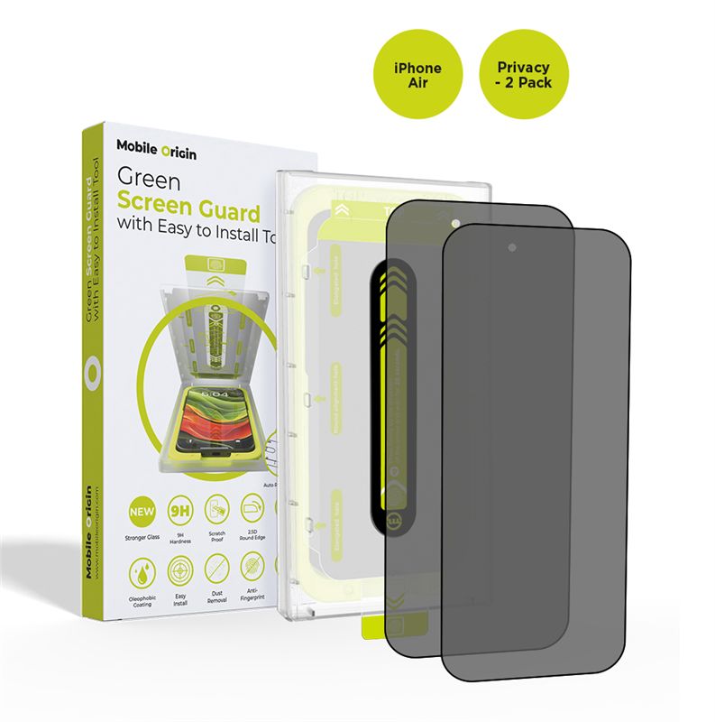 Mobile Origin Screen Guard Privacy with easy applicator 2 pack - iPhone Air