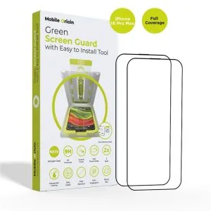 Mobile Origin Screen Guard with easy applicator 2 pack - iPhone 16 Pro Max