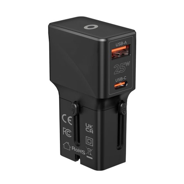 Mobile Origin Travel adapter 25W EU/US/UK/AU black