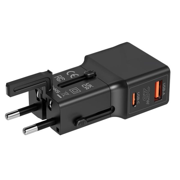 Mobile Origin Travel adapter 25W EU/US/UK/AU black