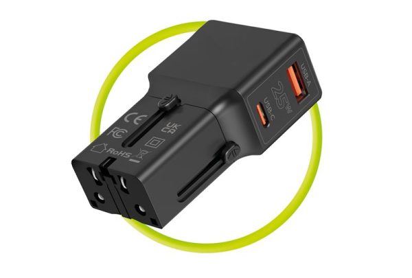 Mobile Origin Travel adapter 25W EU/US/UK/AU black