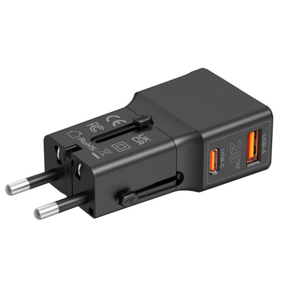 Mobile Origin Travel adapter 25W EU/US/UK/AU black