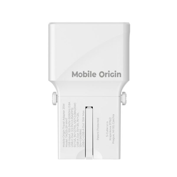 Mobile Origin Travel adapter 25W EU/US/UK/AU white