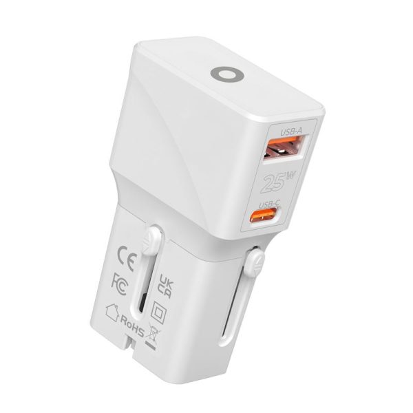 Mobile Origin Travel adapter 25W EU/US/UK/AU white