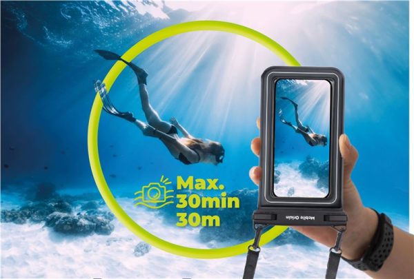 Mobile Origin Waterproof Floating Case with Small Pouch 68" - black/white