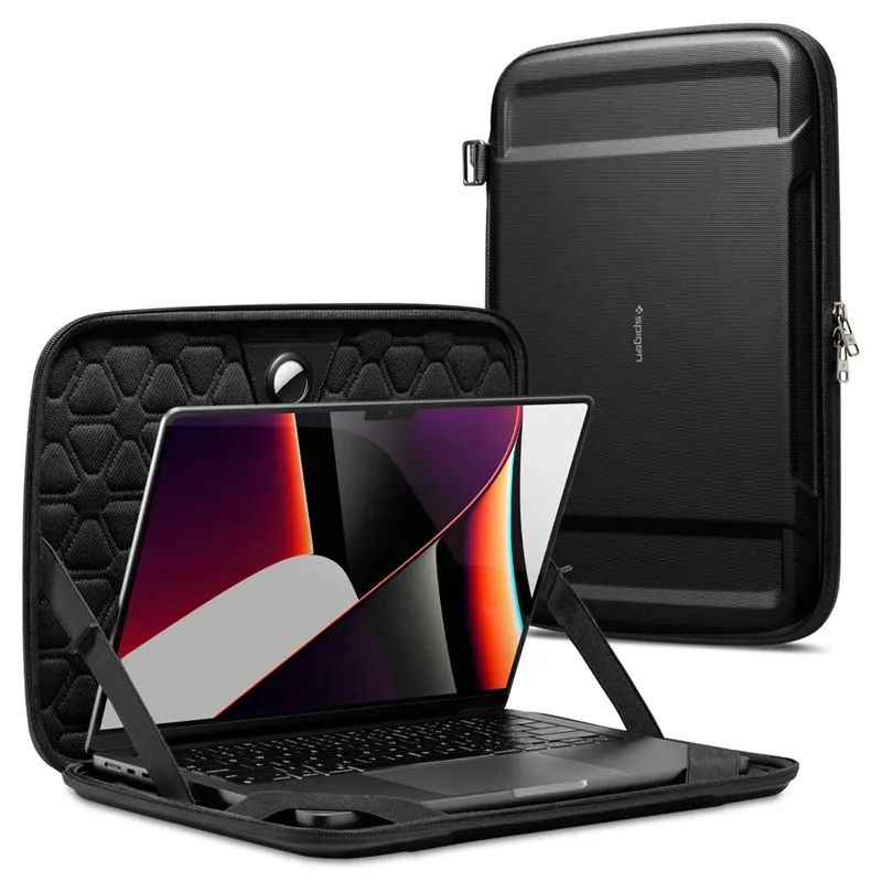 Μαύρη σκληρή θήκη Spigen Rugged Armor Pro με προστασία 4 επιπέδων για Apple MacBook Pro 14 ιντσών