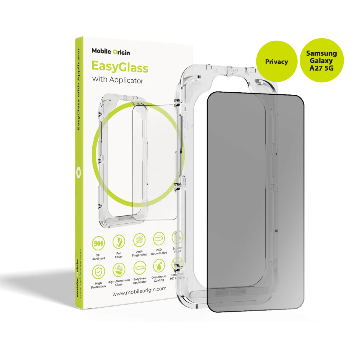 Privacy Τζάμι Προστασίας Samsung Galaxy A27 5G Mobile Origin EasyGlass με Applicator