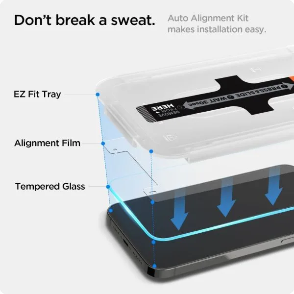 Szkło Hartowane Spigen Glas.tr ”Ez Fit” iPhone 13 / 13 Pro / 14 / 16E / 17E Clear