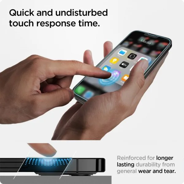 Szkło Hartowane Spigen Glas.tr ”Ez Fit” iPhone 13 / 13 Pro / 14 / 16E / 17E Clear